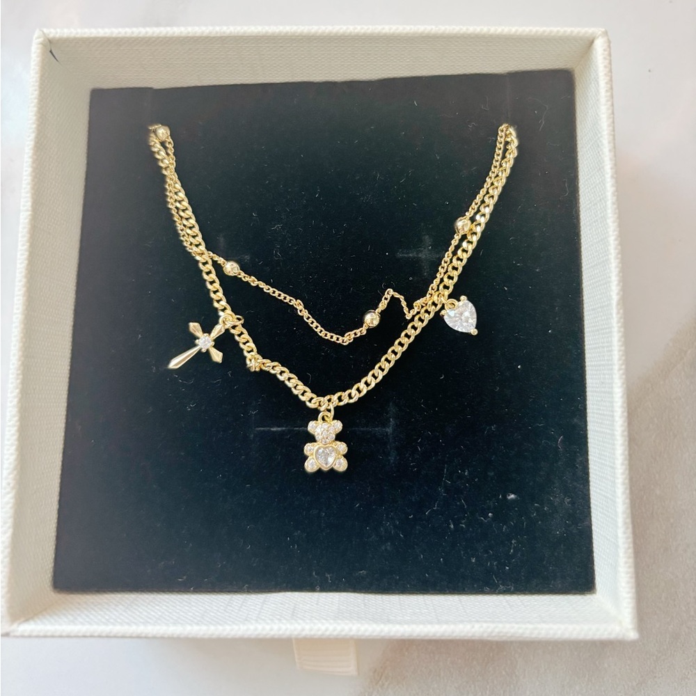 Gold Charm Layered Bracelet